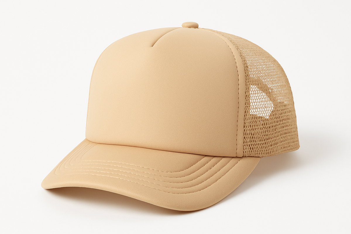 FULL BEIGE FOAM TRUCKER HAT 